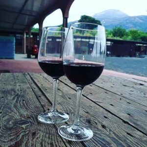 Italiaanse rode wijn Vesuvius Campanie Italië fles glas